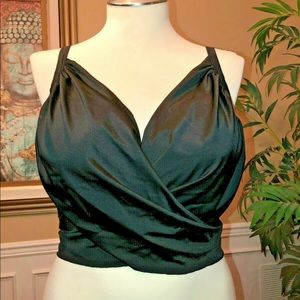 Swim By Cacique, Black, Multi Way Wrap Tie Underwired Bikini Top, Size 44DD